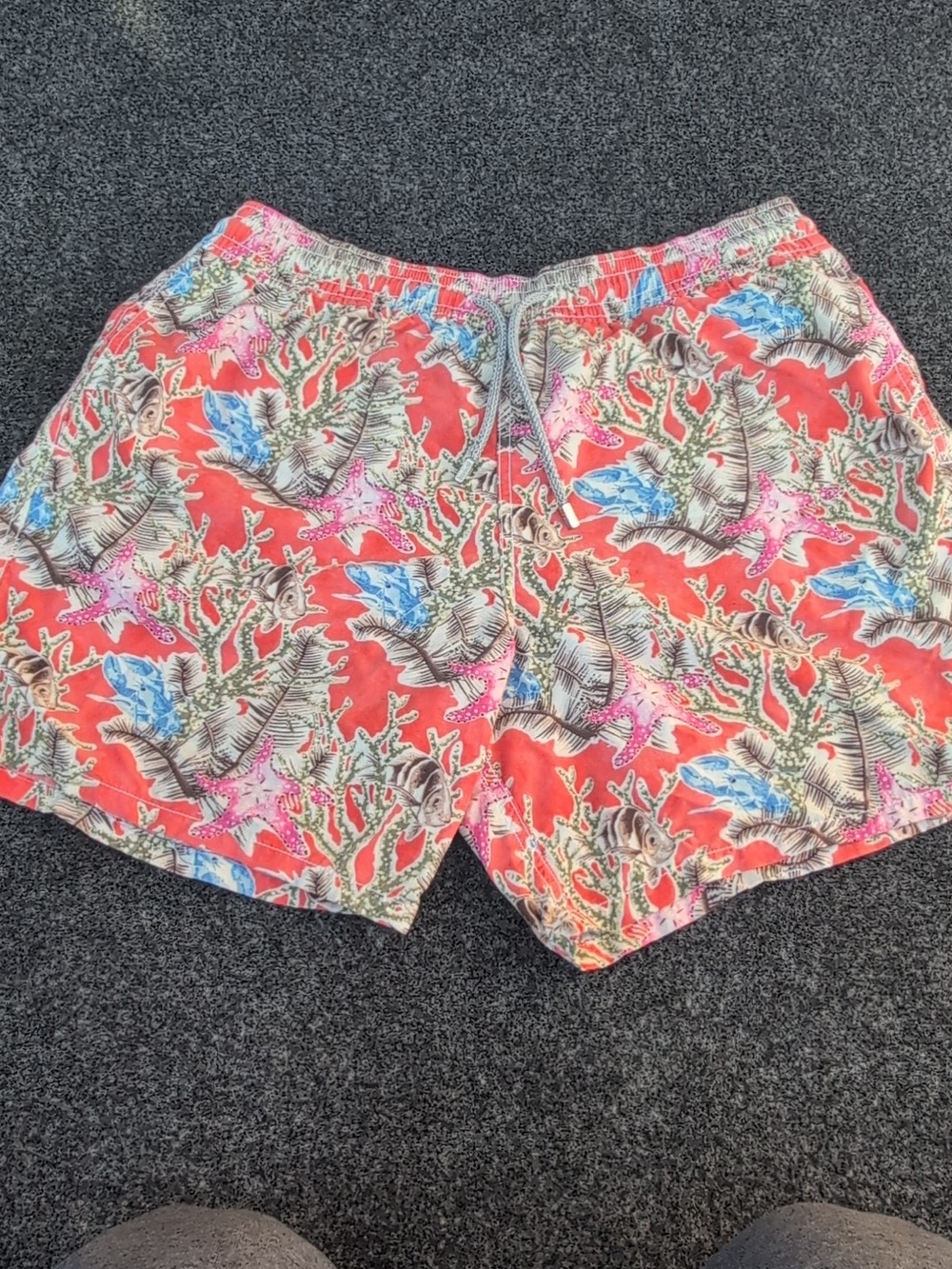 Vilebrequin Swim Trunks Mens Extra Large Mesh Coral Reef Star Fish Print Shorts